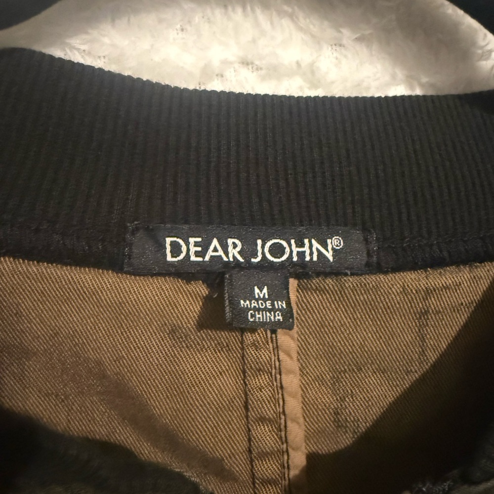 Dear John Black and Brown Camo Bomber Jacket. Size medium. Love this piece 🧡 - Picture 3 of 8